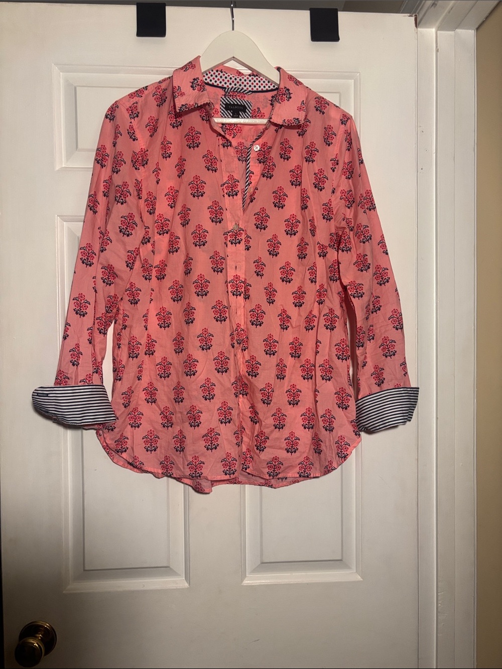 Pink Floral Print Button-Up Shirt